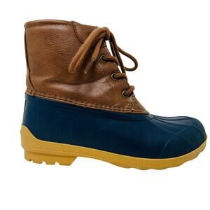 Sperry Boot Boat Shoe Rubber Sole Non Marking Lace Up Kids - 2M